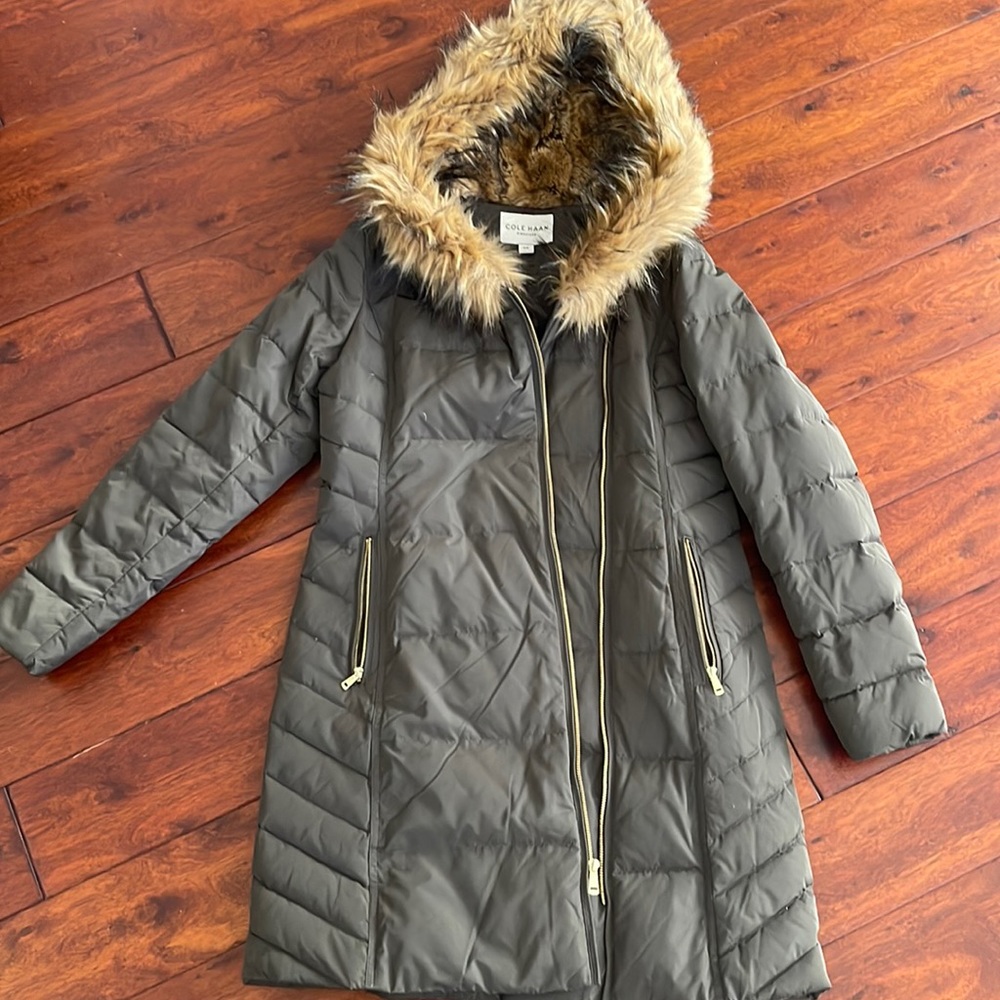 COPY - Cole Haan puffer coat with fur hood